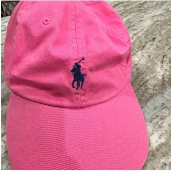 Ralph Lauren Vibrant Pink Cap with Navy Logo - Picture 7 of 10